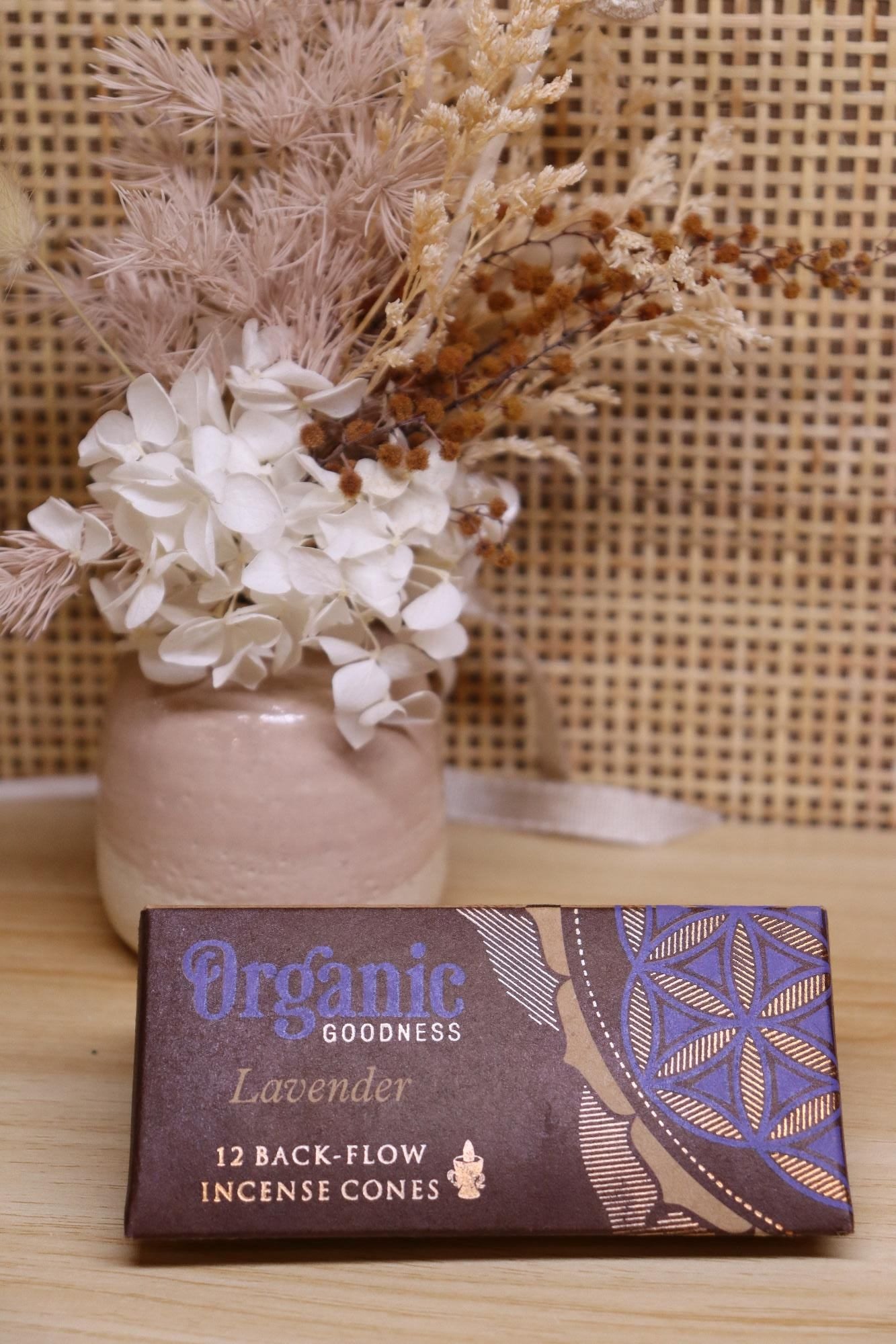 Organic Goodness Back-Flow Incense Cones | Lavender