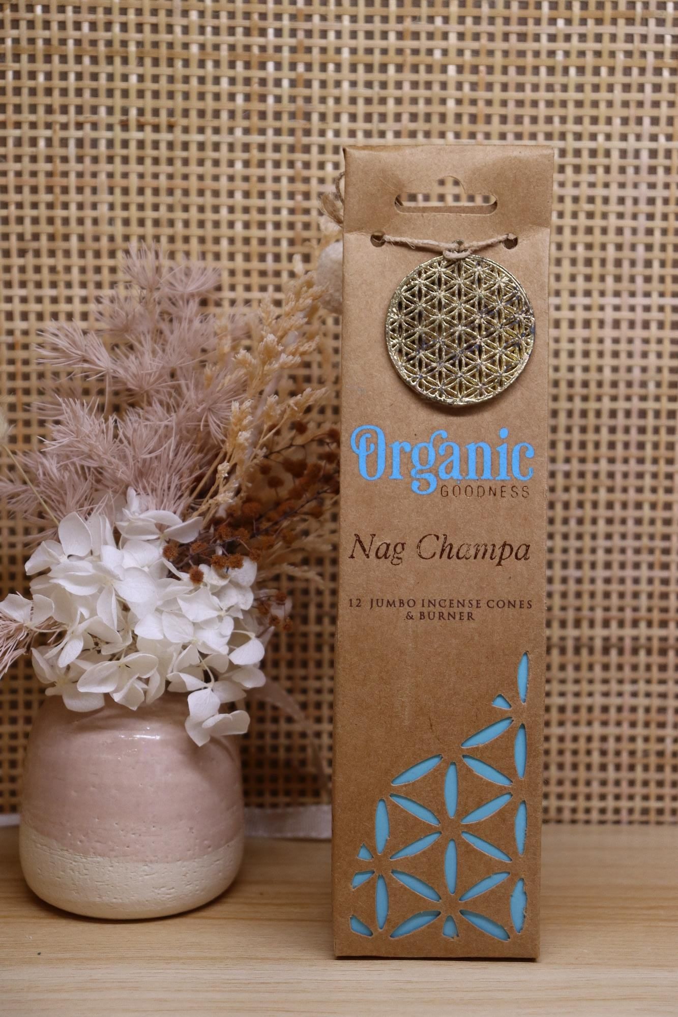 Organic Goodness Jumbo Incense Cones & Mini Burner | Nag Champa