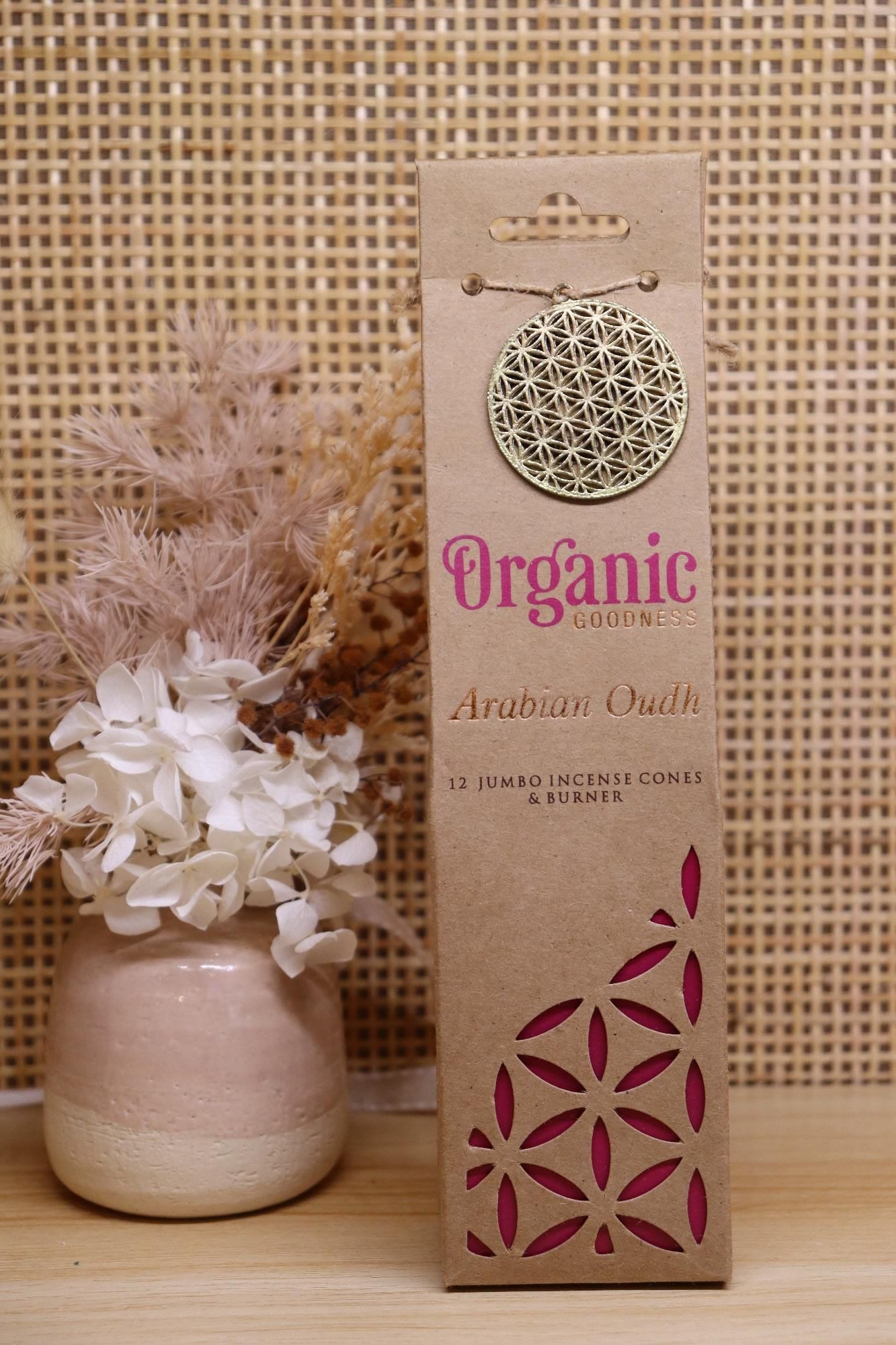 Organic Goodness Jumbo Incense Cones & Mini Burner | Arabian Ouda