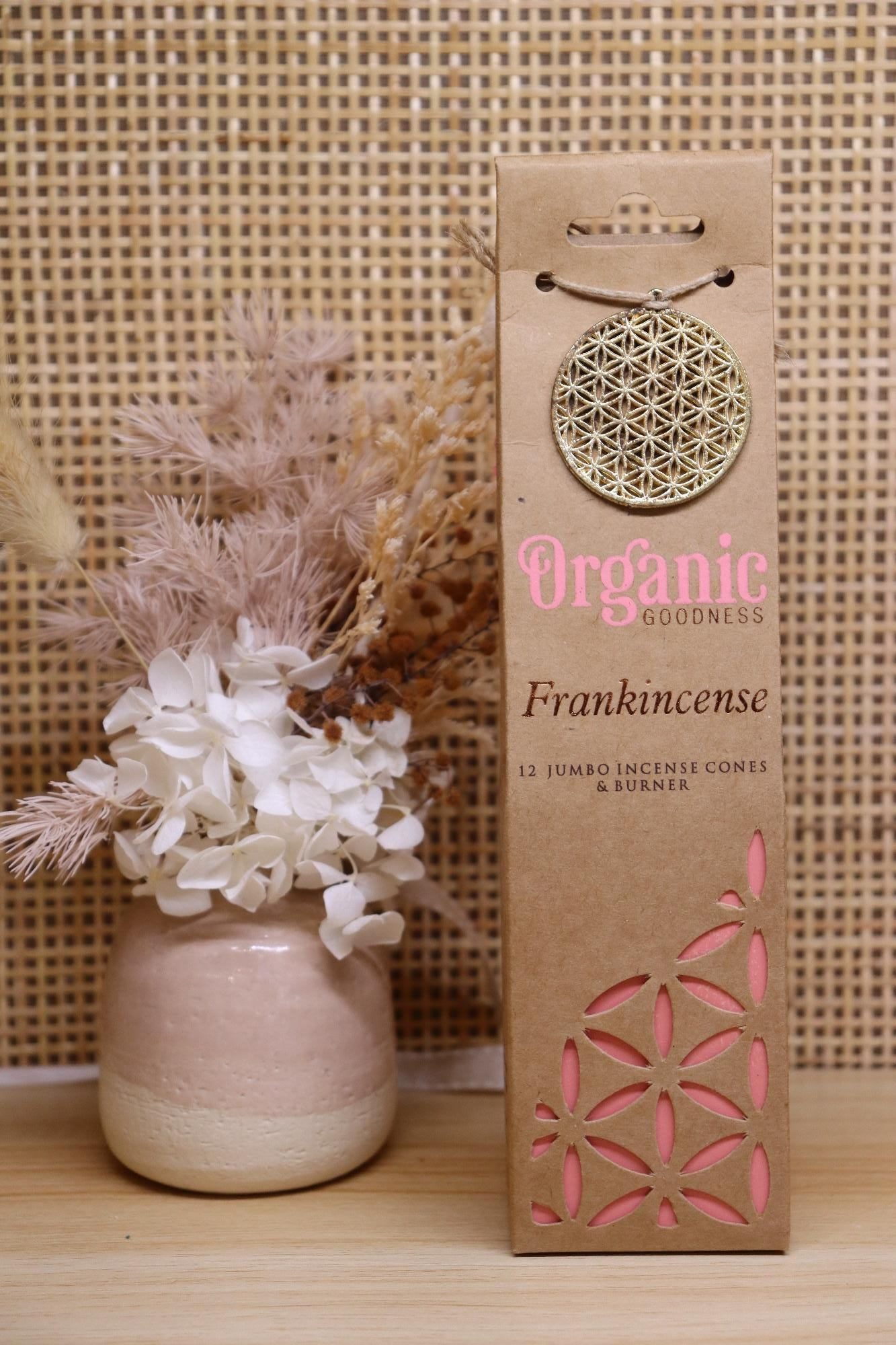 Organic Goodness Jumbo Incense Cones & Mini Burner | Frankincense