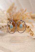 Larimar Earrings | Dangle Oval