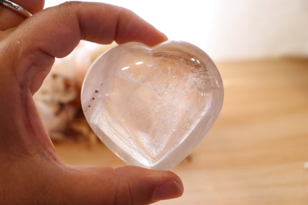 Clear Quartz Heart + Stand | 132g