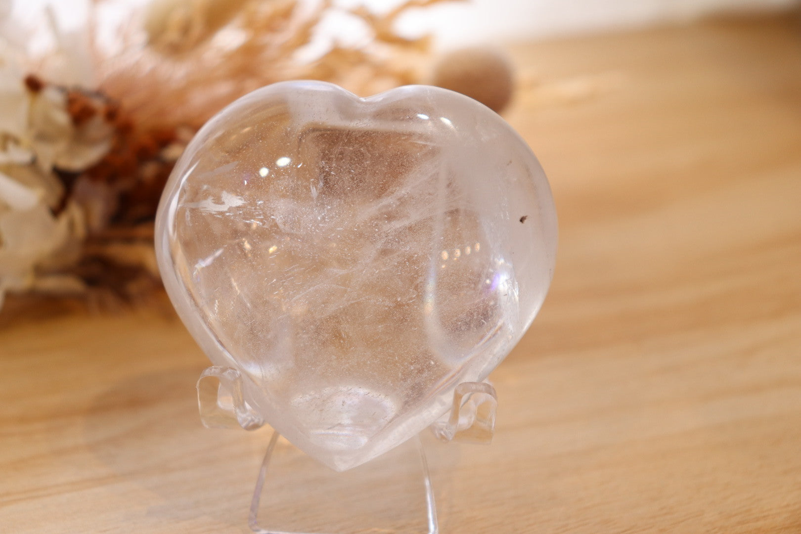 Clear Quartz Heart + Stand | 132g