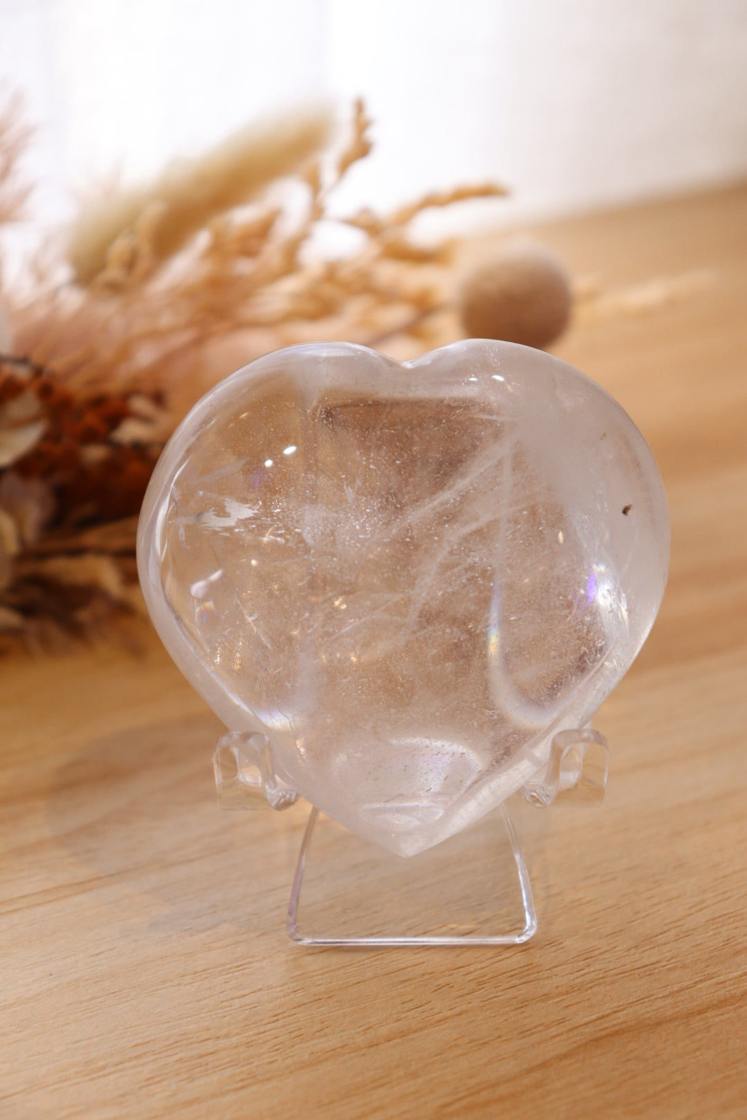 Clear Quartz Heart + Stand | 132g