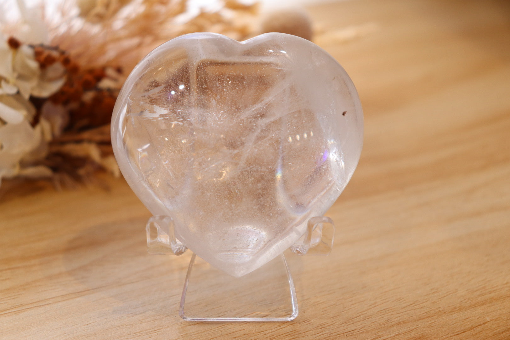 Clear Quartz Heart + Stand | 132g