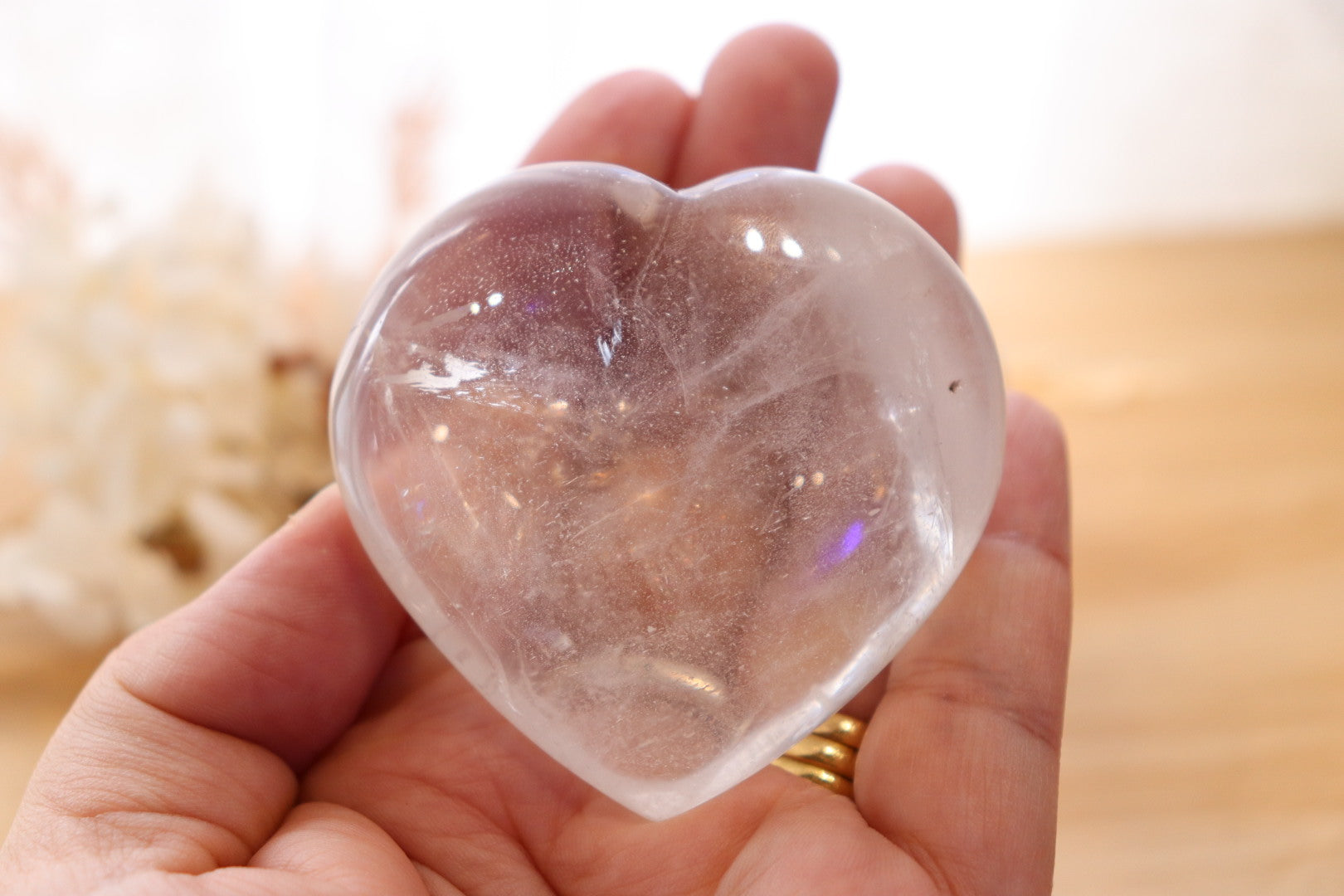 Clear Quartz Heart + Stand | 132g