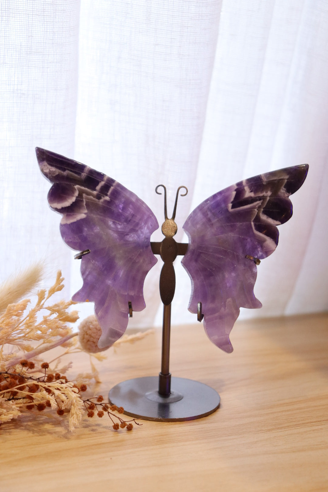 Chevron Amethyst Butterfly + Stand