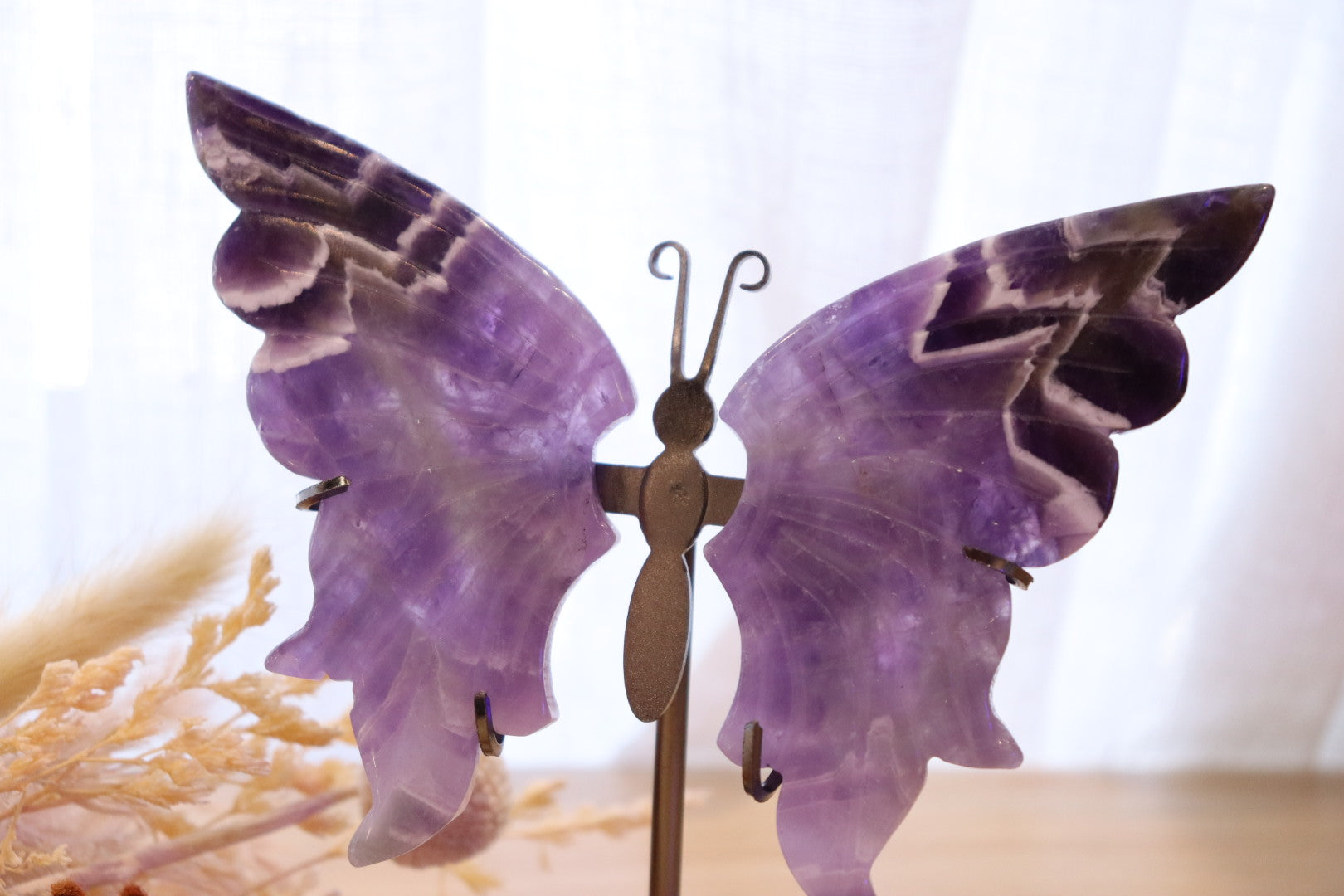 Chevron Amethyst Butterfly + Stand