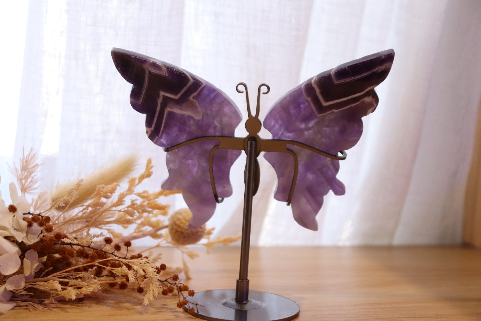Chevron Amethyst Butterfly + Stand
