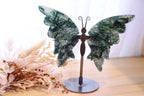 Moss Agate Butterfly + Stand