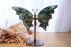 Moss Agate Butterfly + Stand