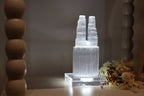 Selenite Twin Tower + Acrylic USB White Light