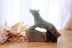 Caribbean Calcite Wolf Carving