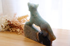 Caribbean Calcite Wolf Carving