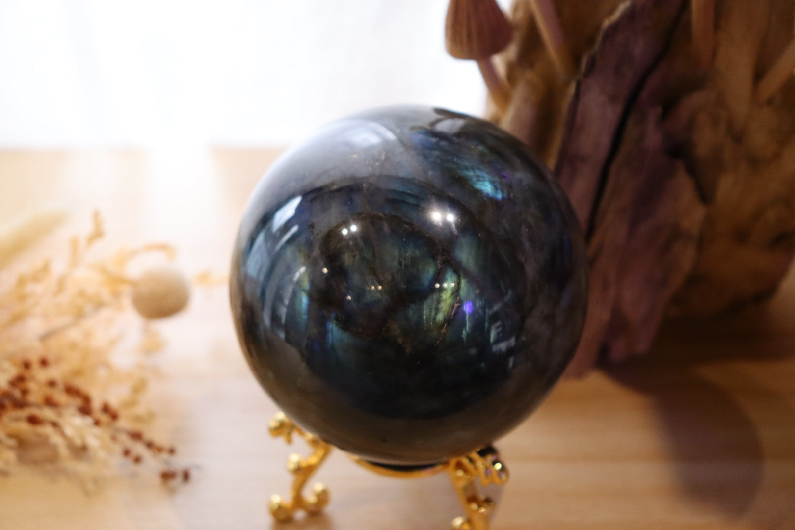 Labradorite Sphere + Stand | 1.21kg