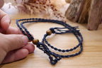 Adjustable Net Necklace Navy | Tumble Crystal Holder