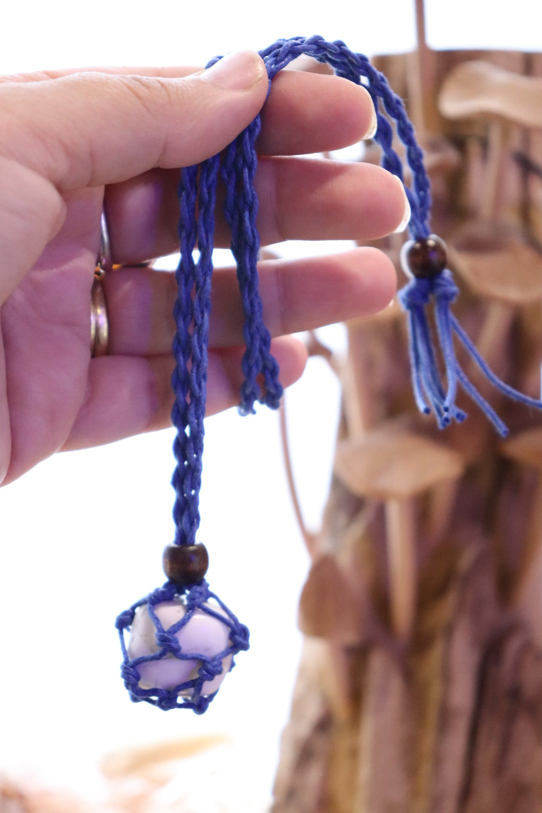 Adjustable Net Necklace Royal Blue | Tumble Crystal Holder