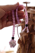 Adjustable Net Necklace Pink | Tumble Crystal Holder