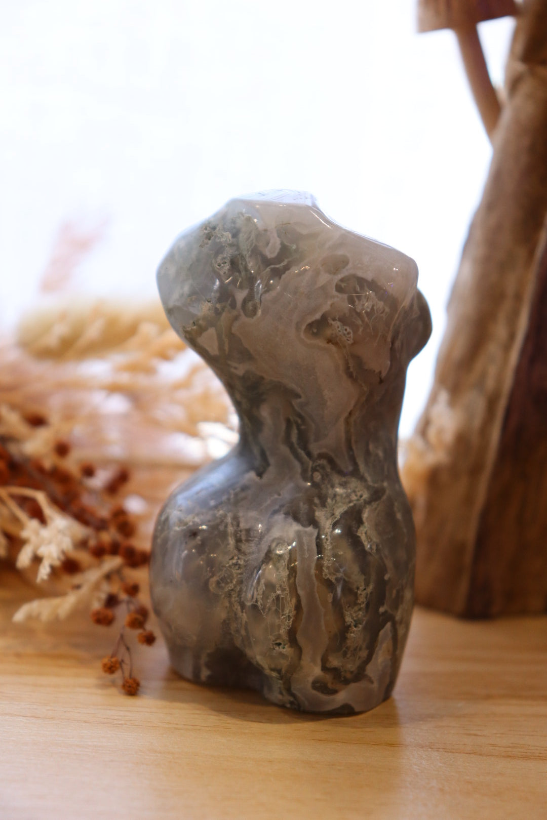 Female Body Silhouette | Moss Agate 194g