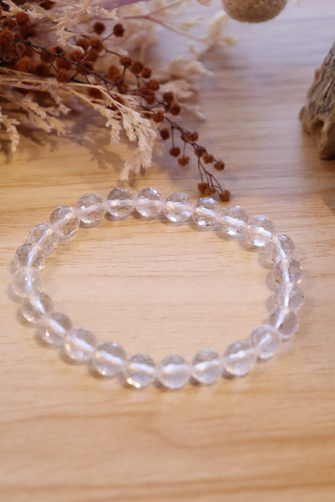 Faceted Clear Quartz Bracelet | 8mm