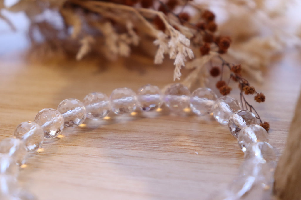 Faceted Clear Quartz Bracelet | 8mm