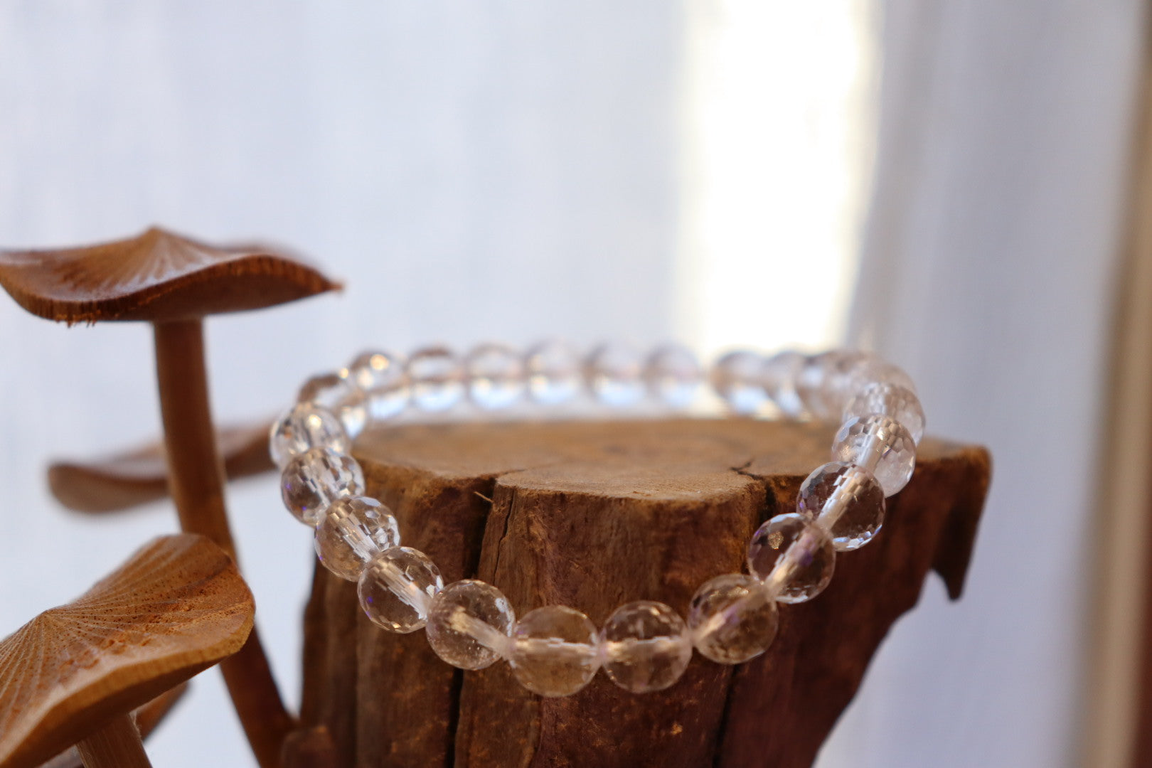 Faceted Clear Quartz Bracelet | 8mm