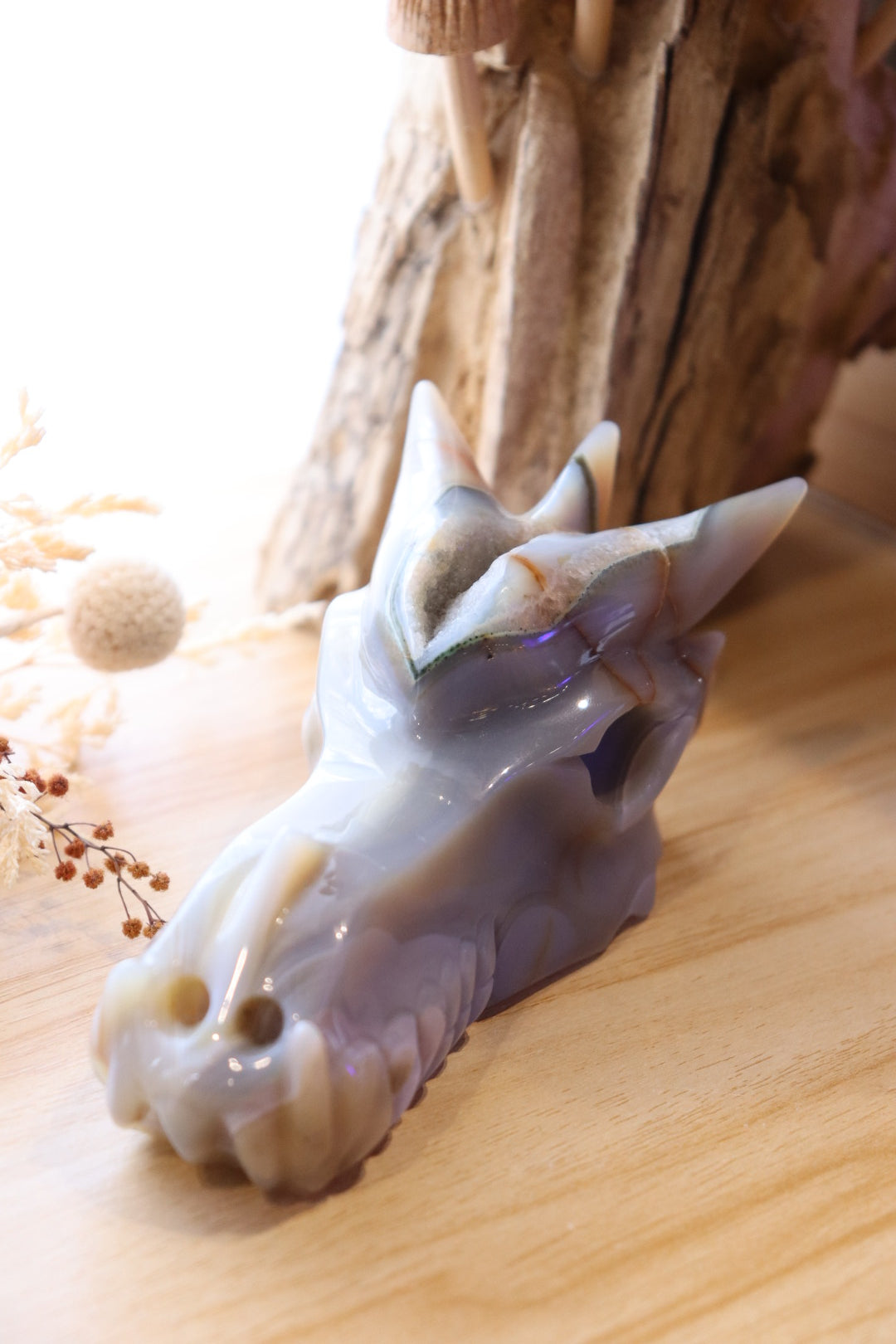 Druzy Agate Dragon Head Carving | 506g