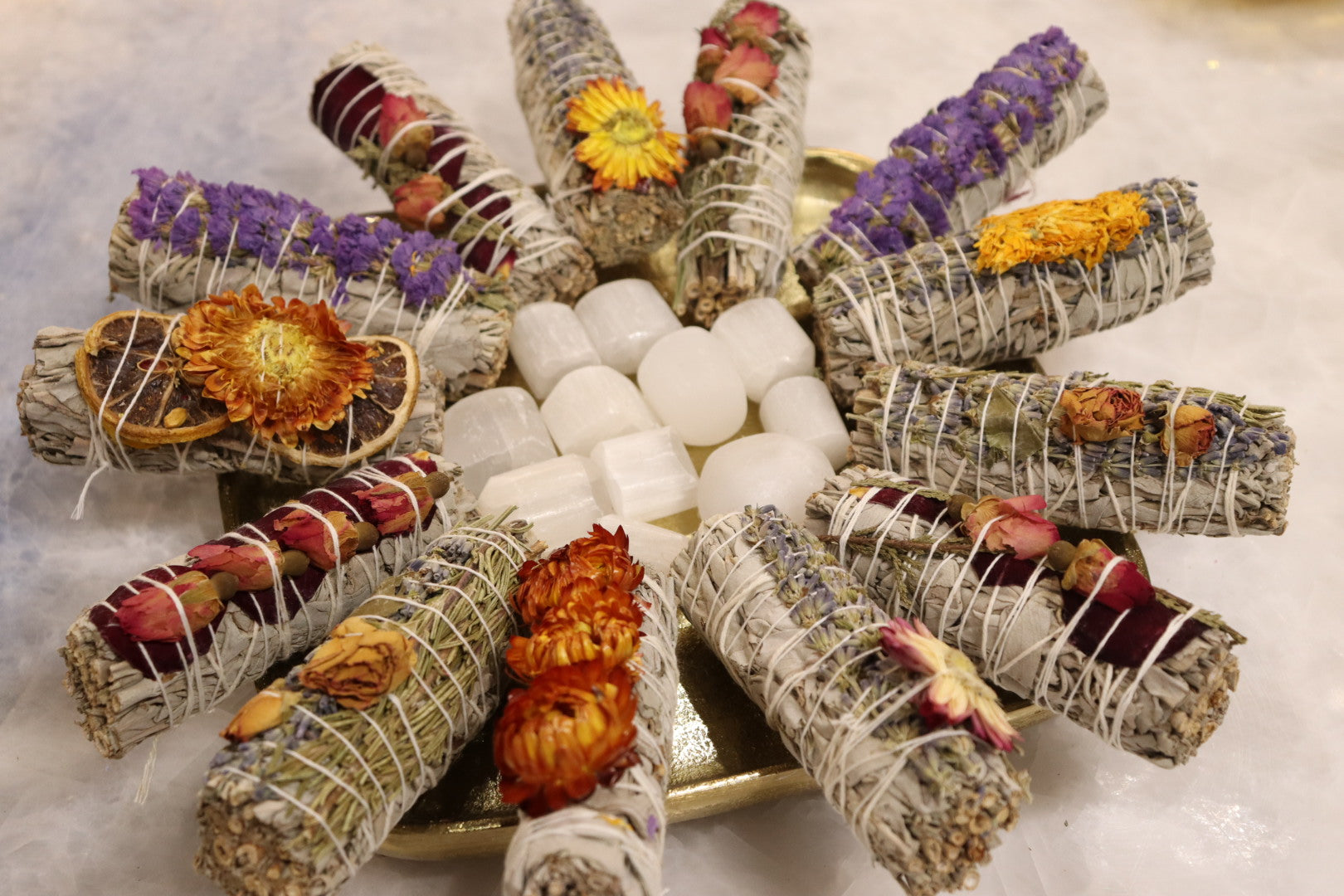 Floral White Sage Smudge Stick (10-12cm)