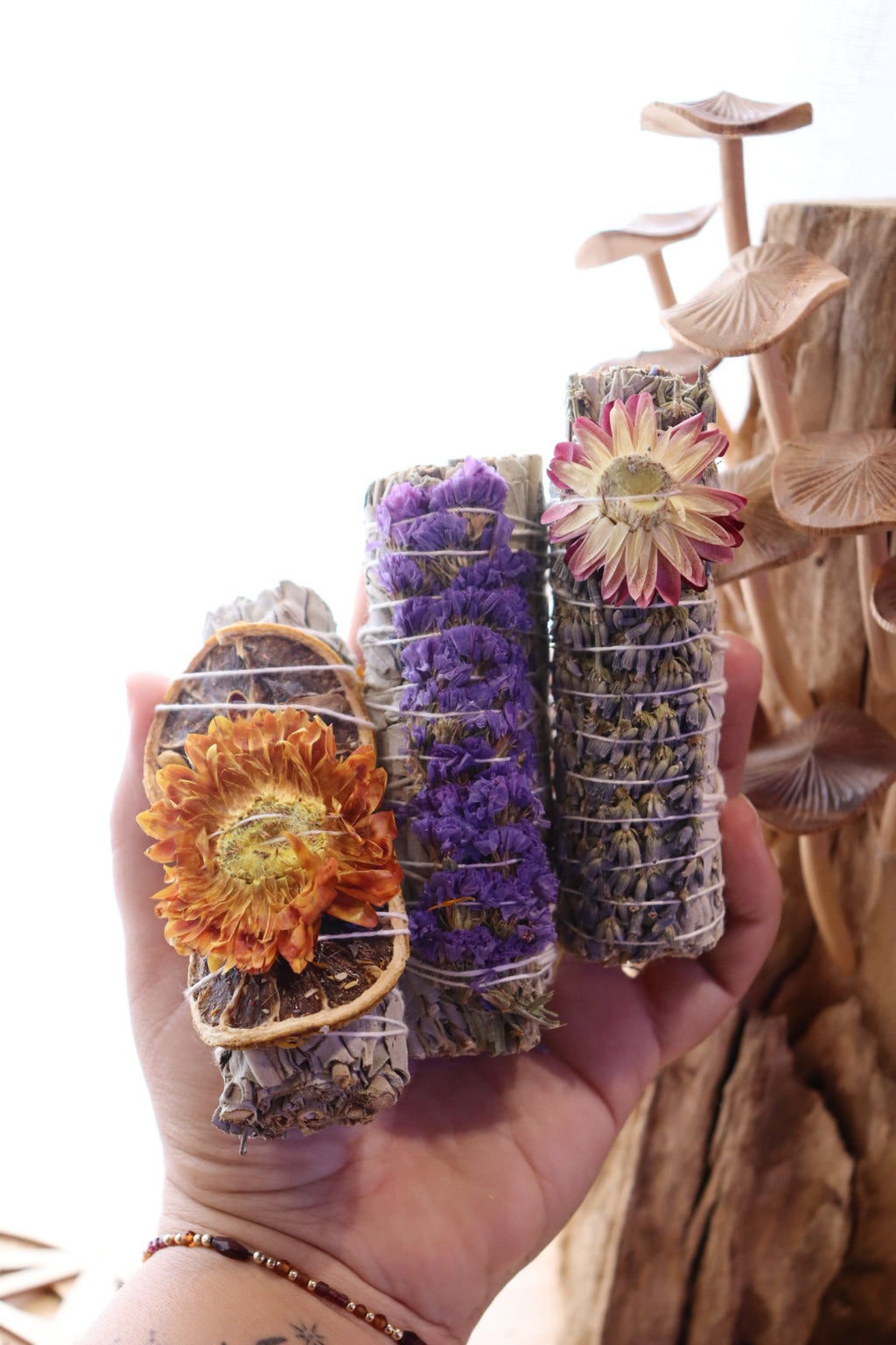 Floral White Sage Smudge Stick (10-12cm)