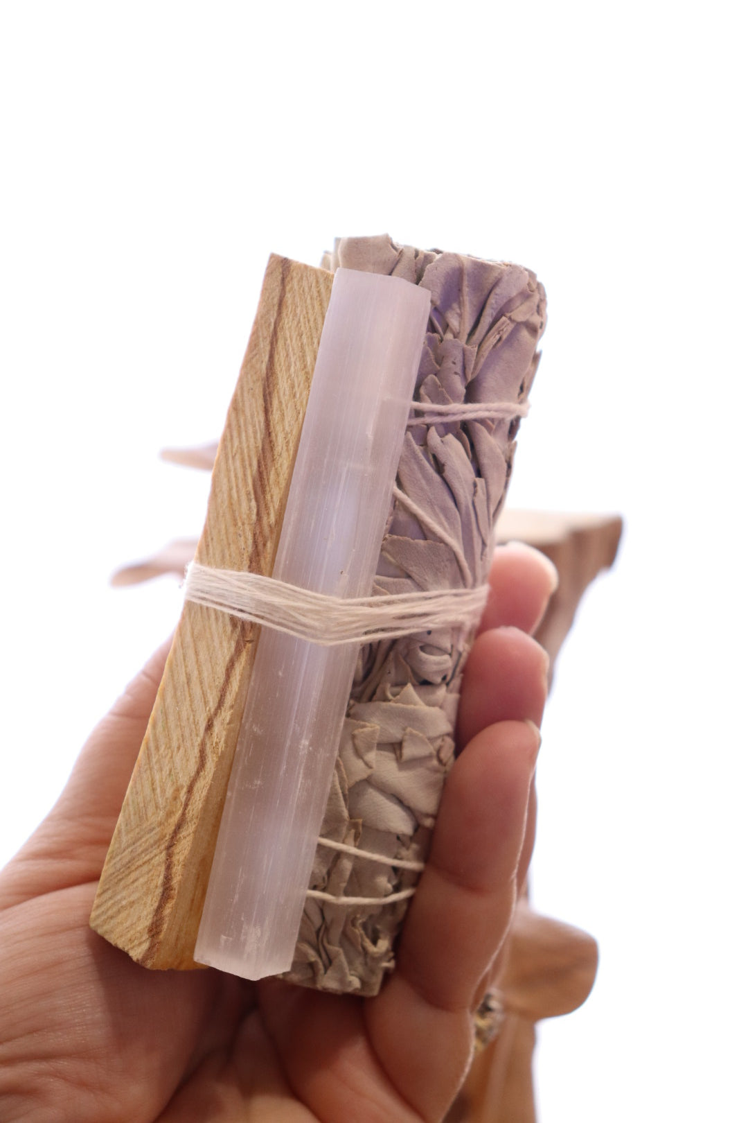 White Sage + Palo Santo + Selenite Smudge Stick (10-12cm)