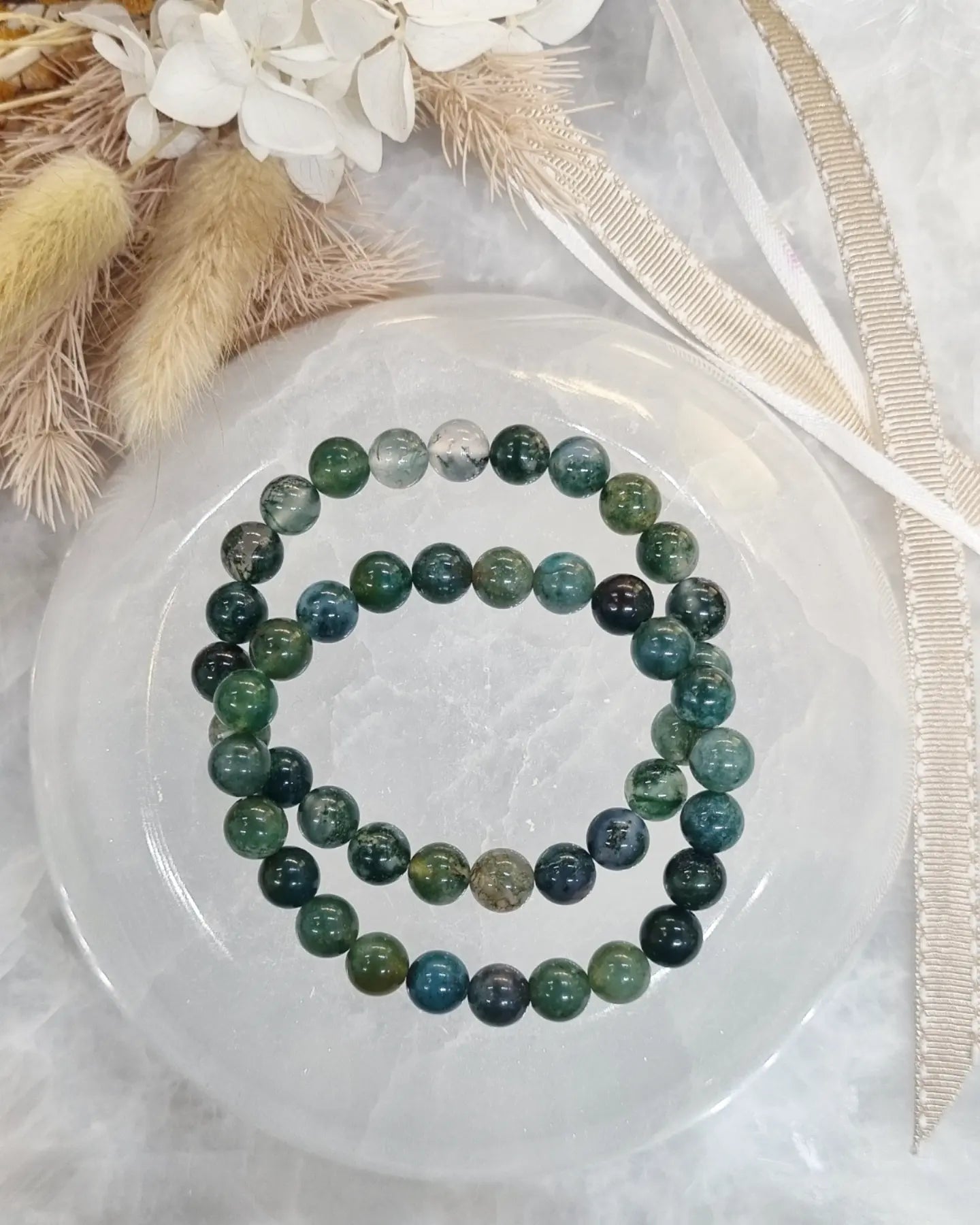 Moss Agate Bracelet | 8mm