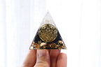 Orgonite Pyramid | Black Obsidian & Clear Quartz
