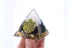 Orgonite Pyramid | Black Obsidian & Clear Quartz