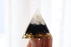 Orgonite Pyramid | Black Obsidian & Clear Quartz