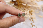 Moldavite Raw Earrings Studs | 1.3g