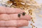 Moldavite Raw Earrings Studs | 1.3g