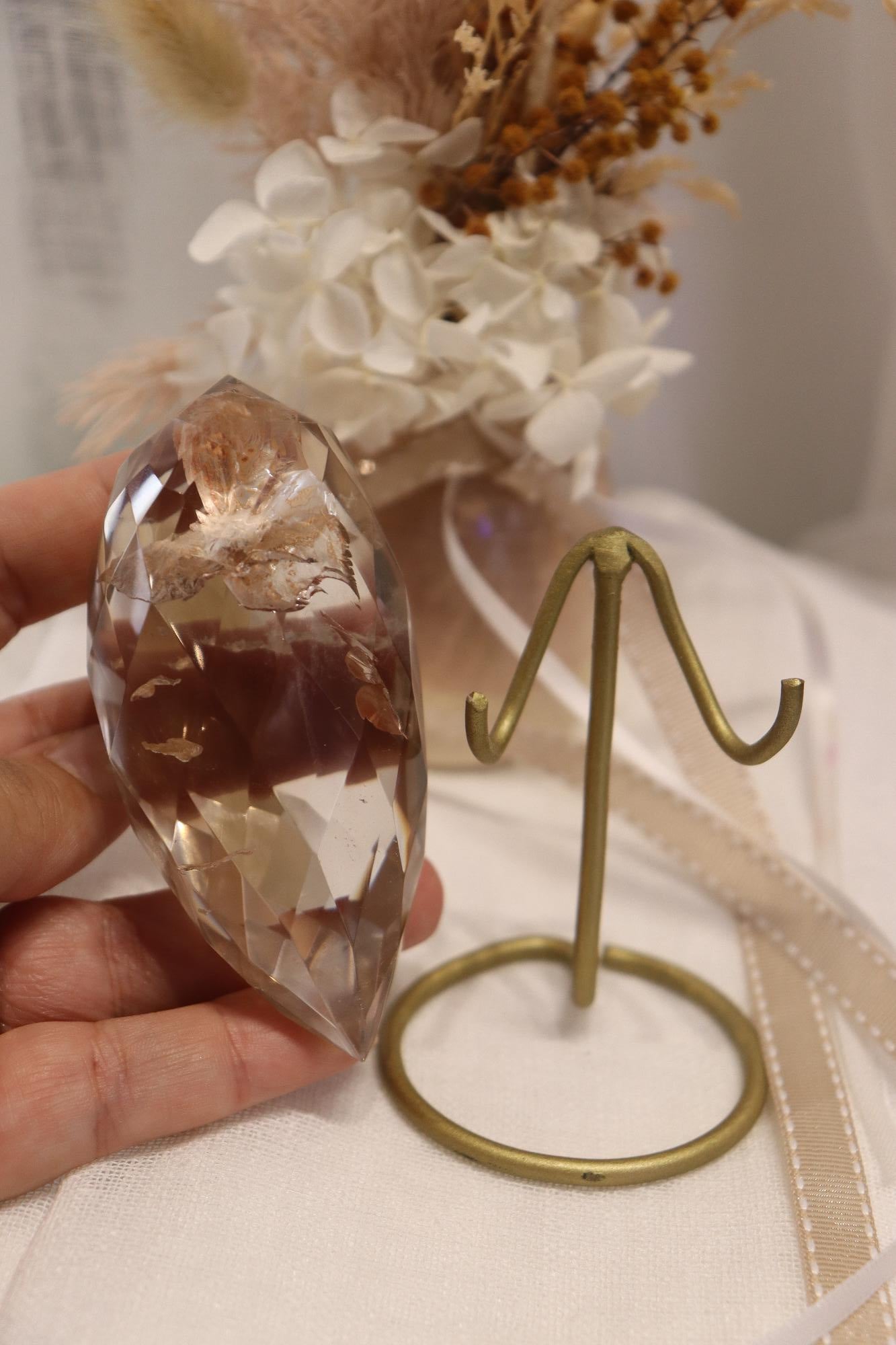 Smokey Quartz Faceted DT + Stand