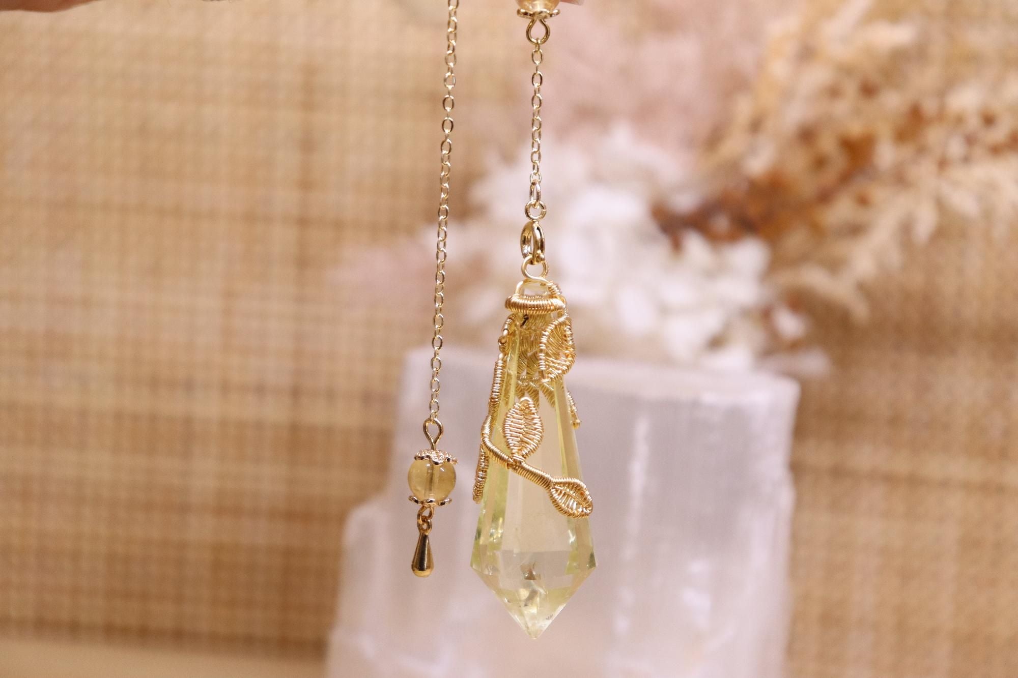 Clear Citrine Pendulum