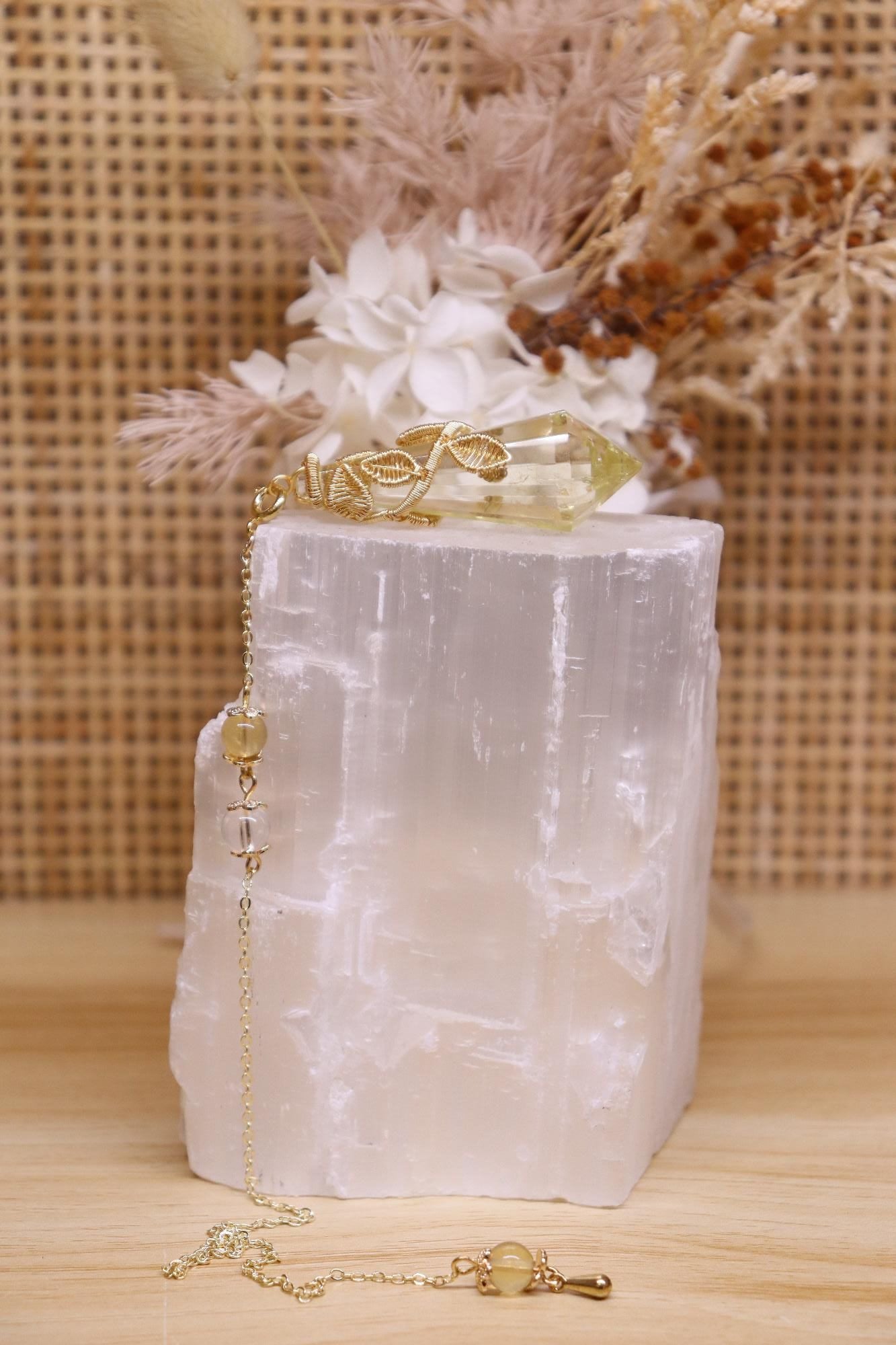 Clear Citrine Pendulum