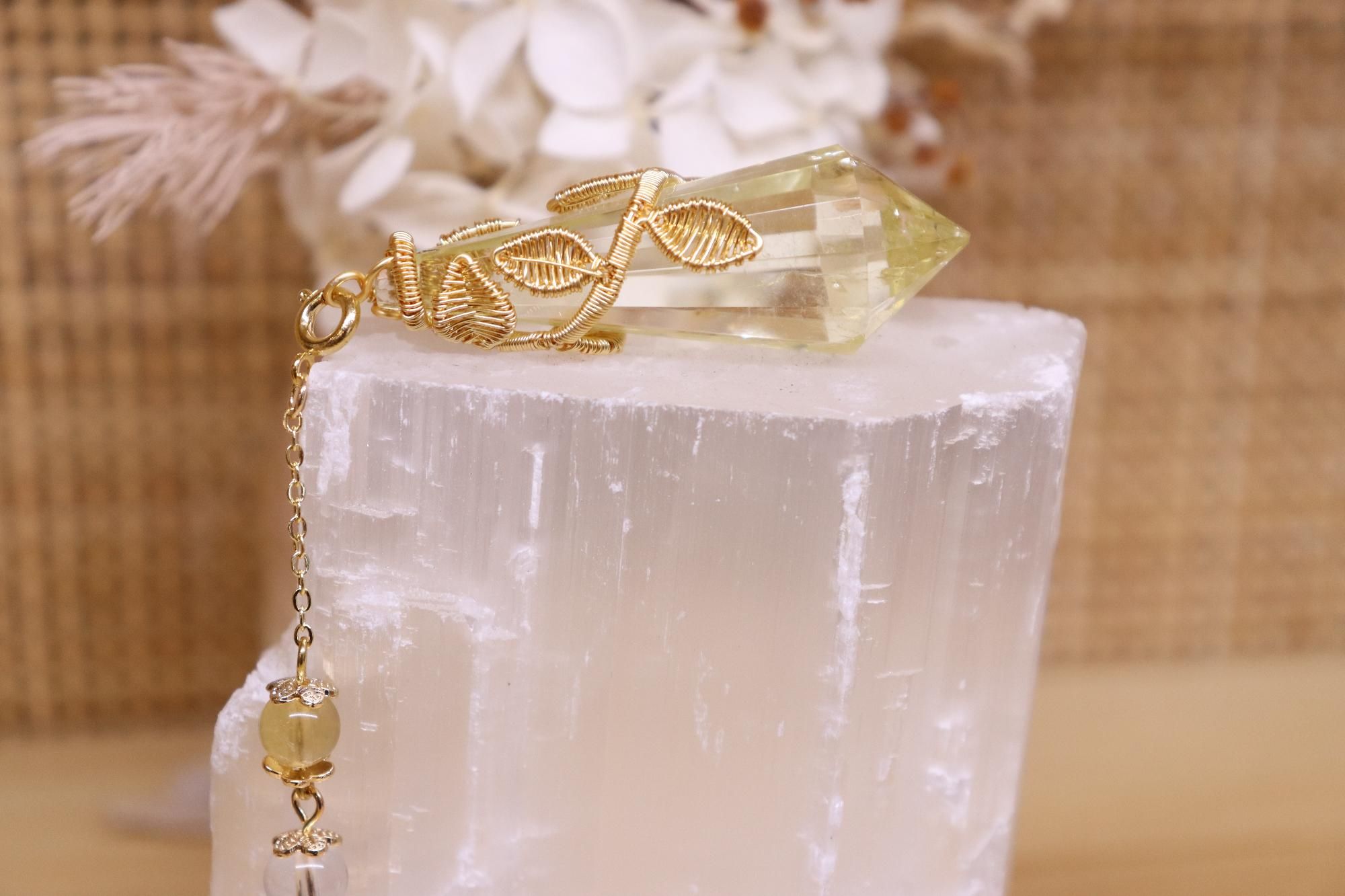 Clear Citrine Pendulum