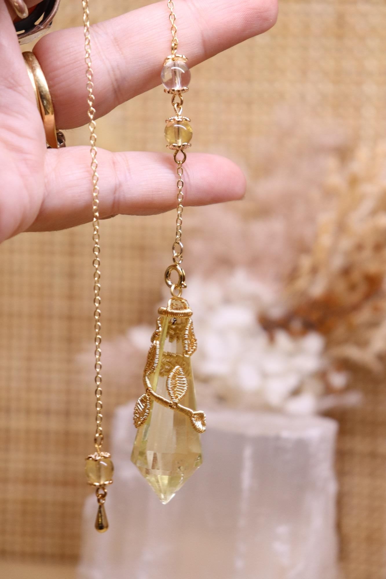 Clear Citrine Pendulum