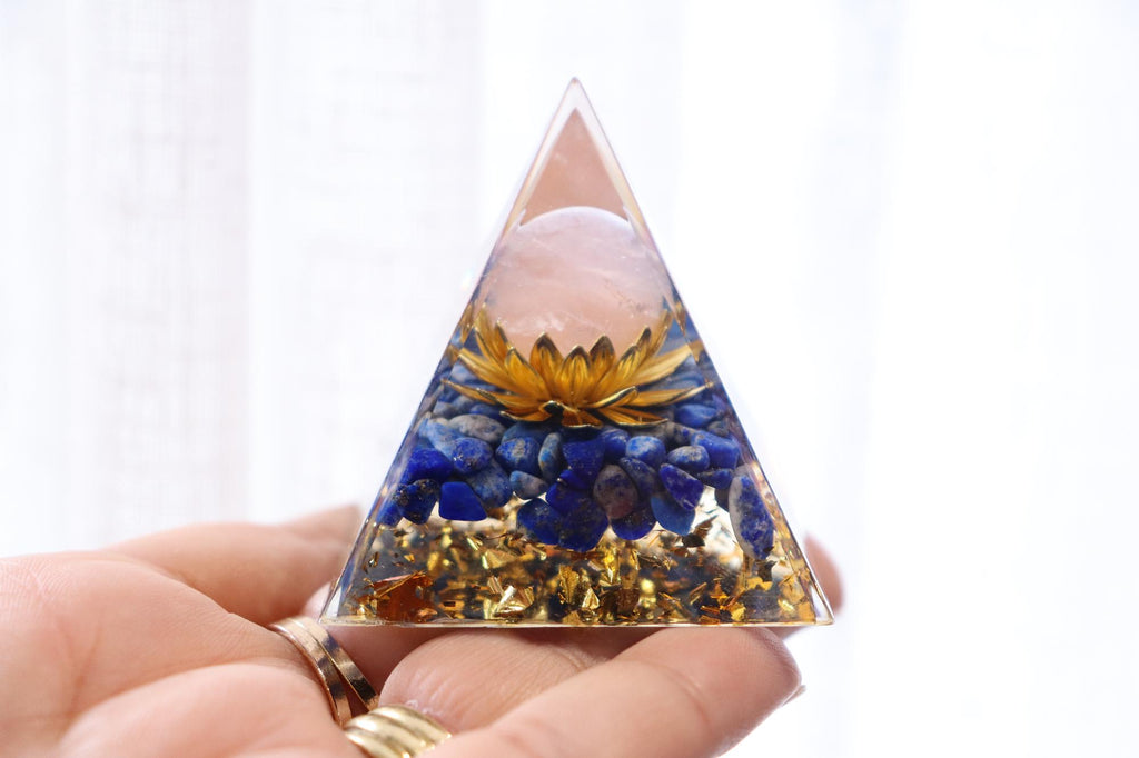 Orgonite Pyramid | Lapid Lazuli & Rose Quartz