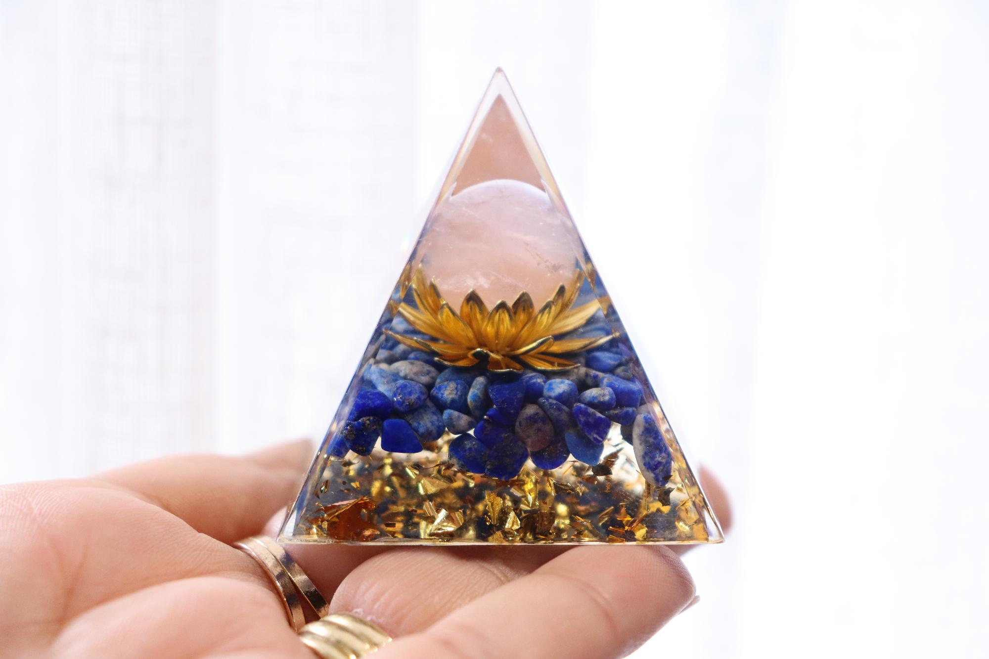 Orgonite Pyramid | Lapid Lazuli & Rose Quartz