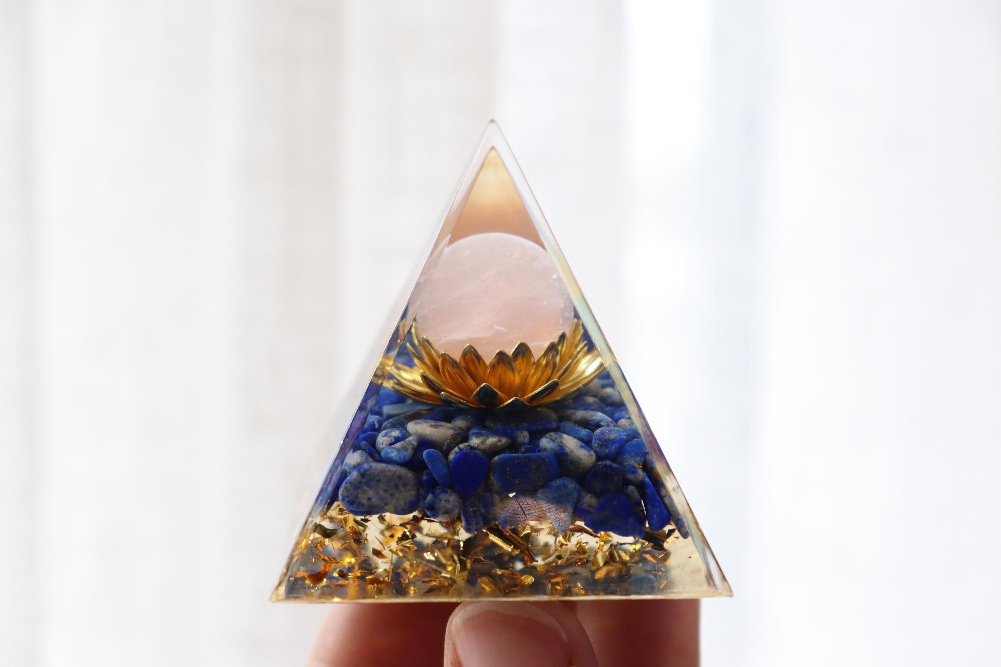 Orgonite Pyramid | Lapid Lazuli & Rose Quartz