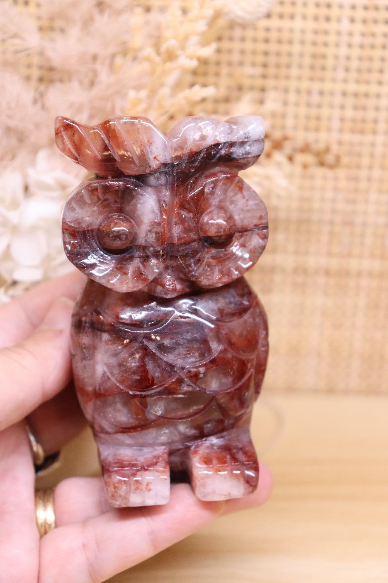 Owl Carving | Fire Quartz