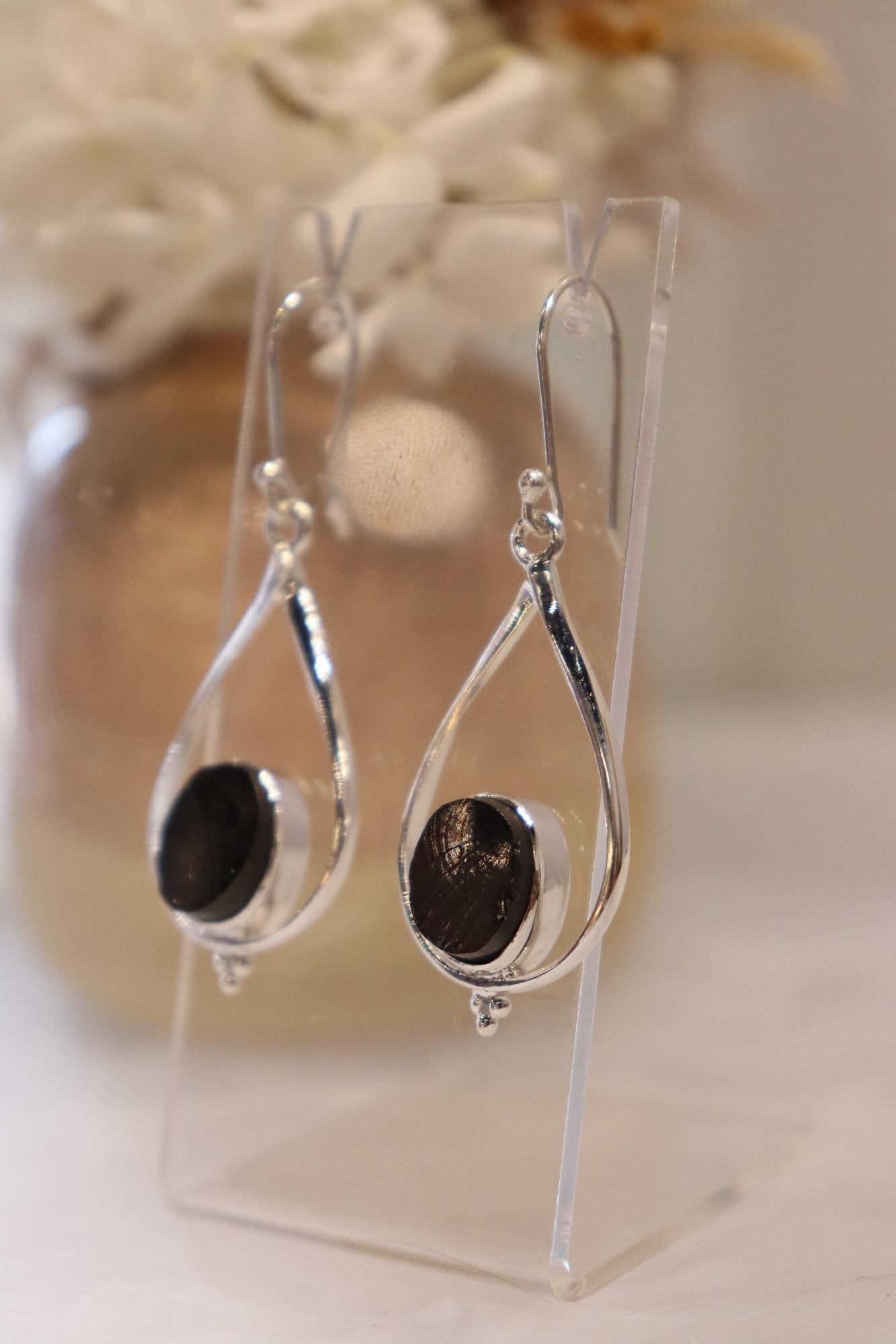 Shungite Earrings | Teardrop