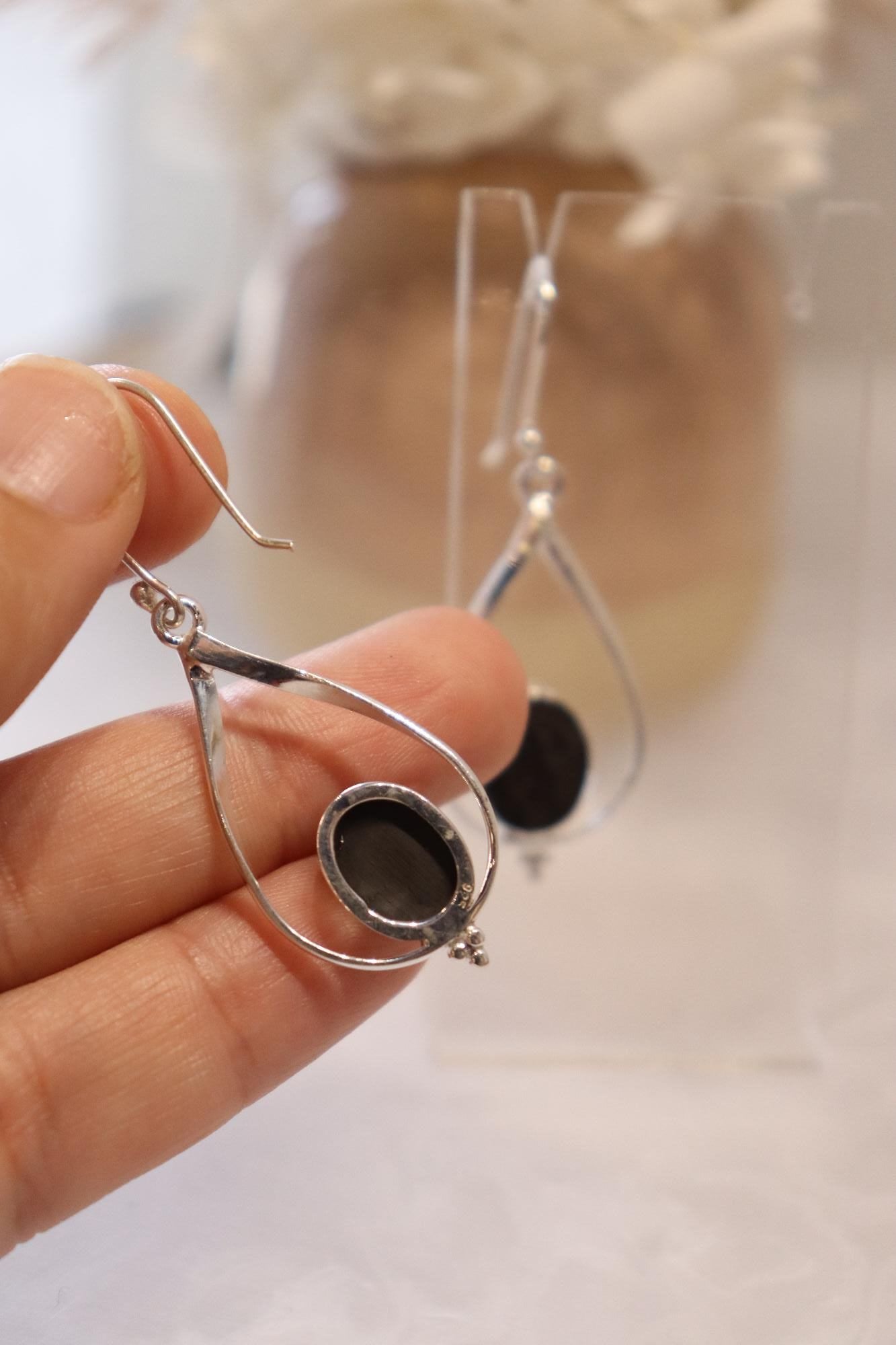 Shungite Earrings | Teardrop