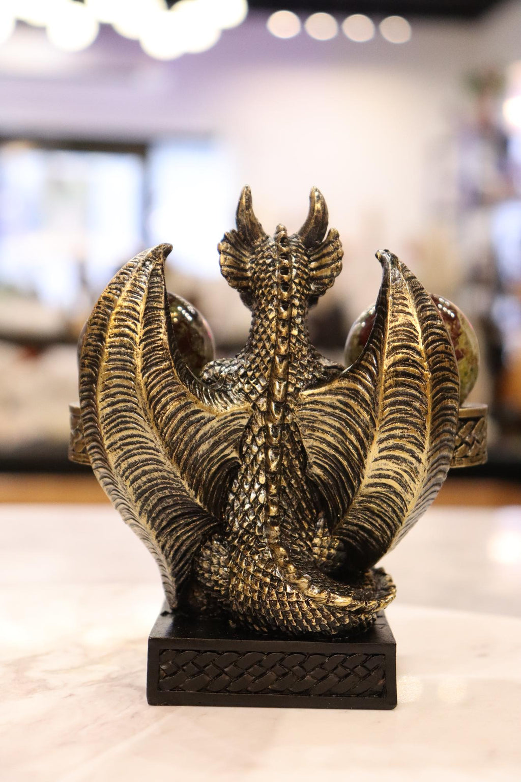 Dragon Golden Double Sphere Holder