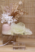 Citrine Flower Carving + Stand | 185g
