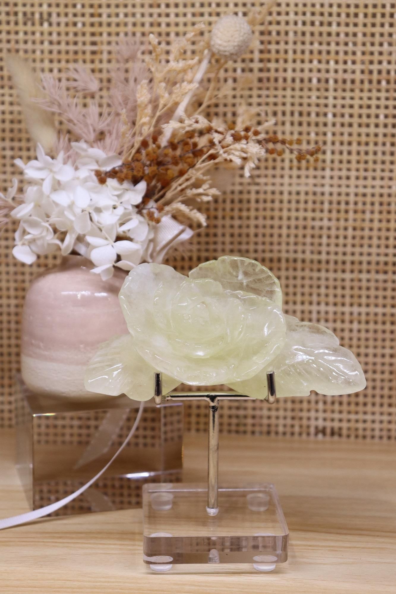 Citrine Flower Carving + Stand | 185g